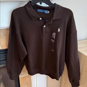 Polo by Ralph Lauren  Dark Brown Long Sleeve Polo